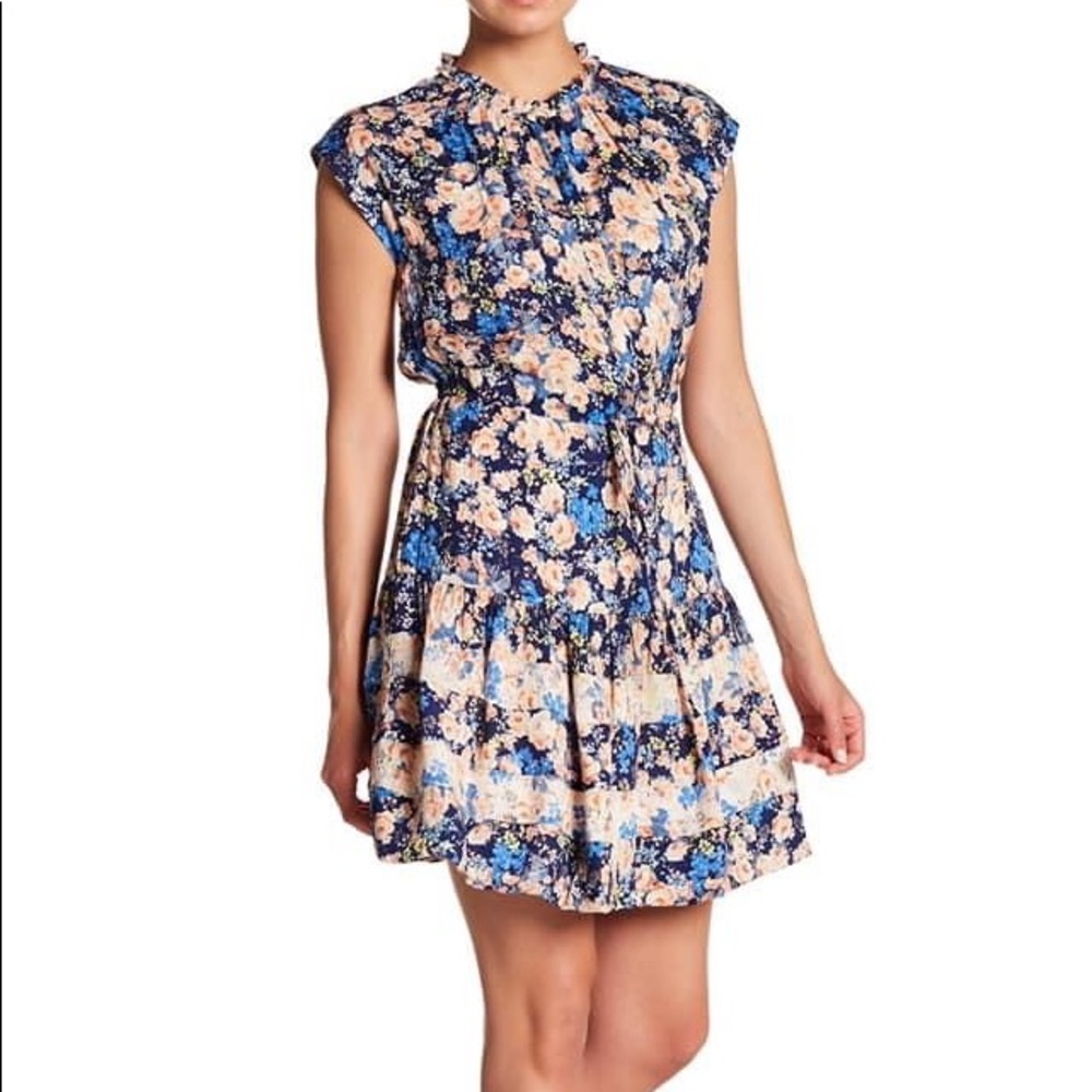 NWOT Rebecca Taylor Gigi floral silk shirt dress